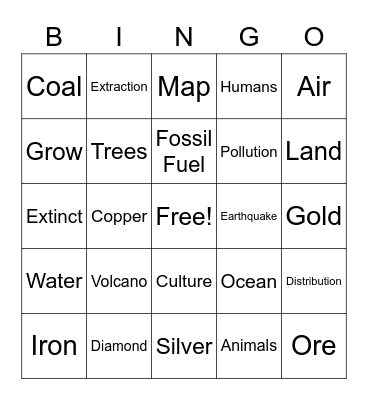 Presenter: Bingo Card