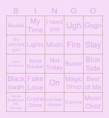 @EllaLouiseM Bingo Card