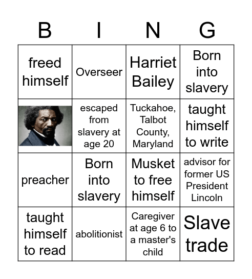 Frederick Douglass-Term 2 Review Bingo Card