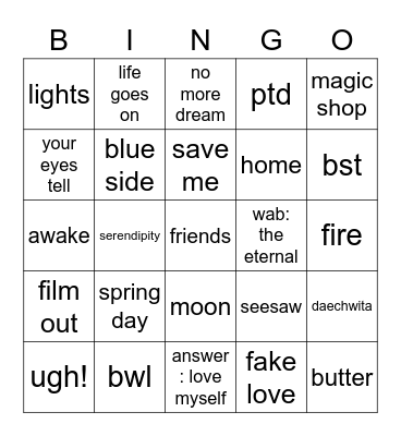 @poetrysope__ Bingo Card