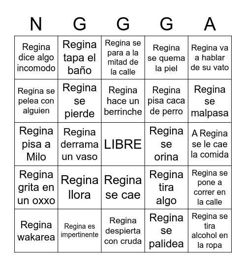Bingo de Regina Bingo Card