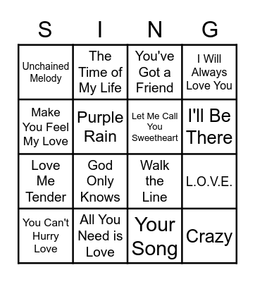 Singo Bingo Card