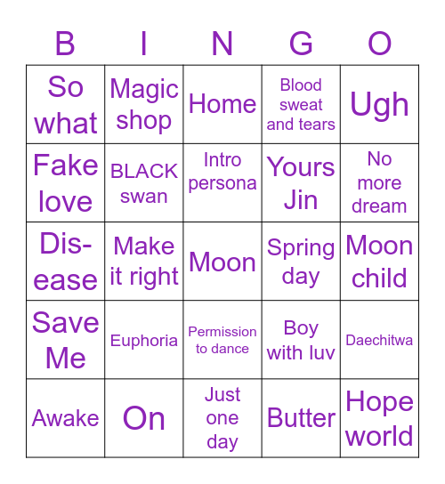 @still_wit_u_koo Bingo Card