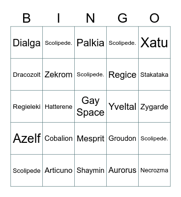 2022 Shinies Bingo Card