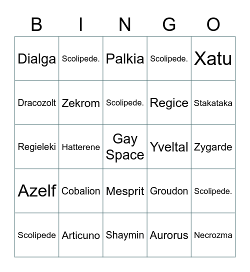 2022 Shinies Bingo Card