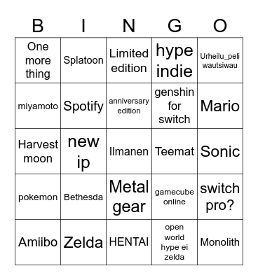 Direct Bingo Card