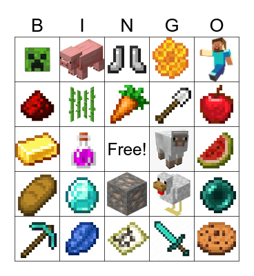Payton's Minecraft Birthday BINGO! Bingo Card