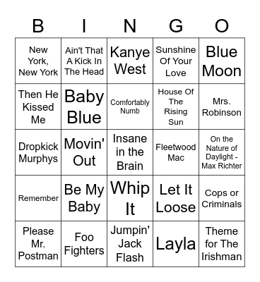 Scorsese Bingo Card