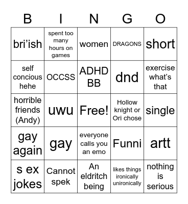 harp er Bingo Card