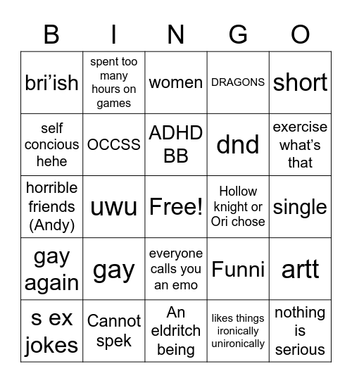 harp er Bingo Card