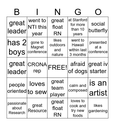 B2 SLC Bingo Card