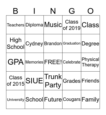 Brandon's Bingo Card