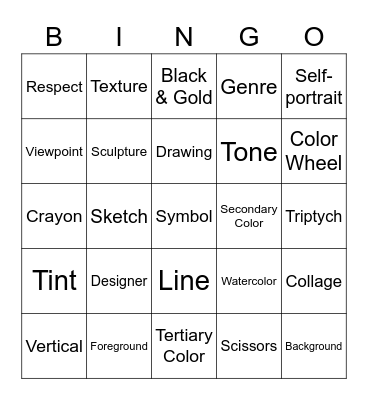 Art Vocab Bingo #2 Bingo Card