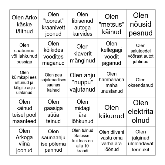 SALU BINGO Card