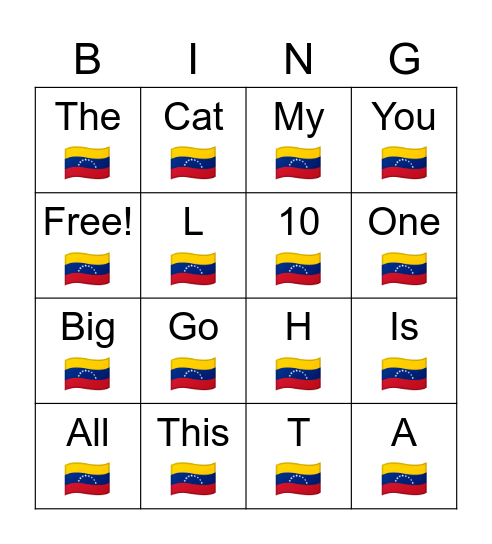 Venezuela 🇻🇪 Bingo Card