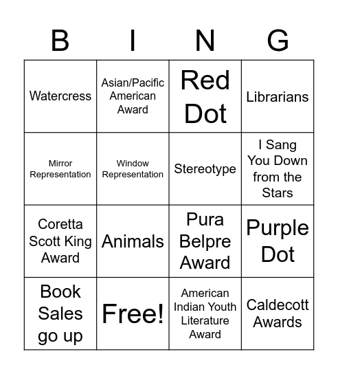 Book Awards Bingo Card