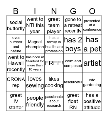 B2 SLC Bingo Card