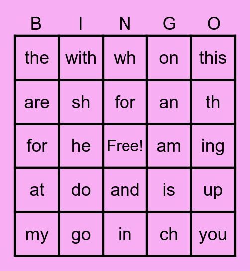 Kinder BINGO Card