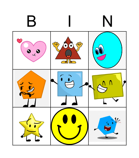 shape shape Bingo Card