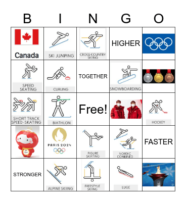 WINTER OLYMPICS 2022 Bingo Card