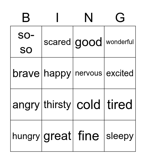 how are you Bingo Card