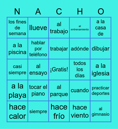 ¿Qué te gusta hacer? - Capítulo 3.2 Bingo Card