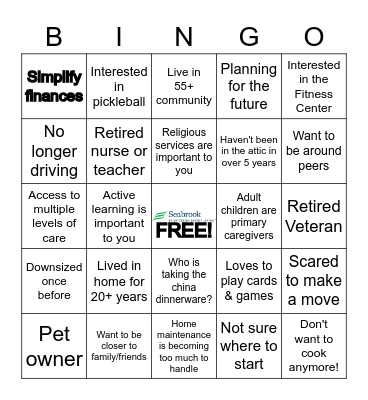 Seabrook Bingo! Bingo Card