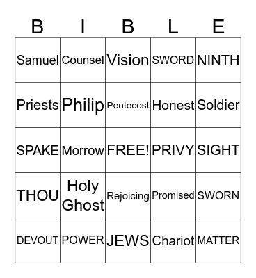 BIBLE BINGO Card