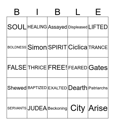 BIBLE BINGO Card