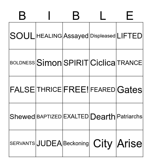 BIBLE BINGO Card