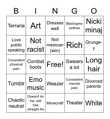 Nog bing Bingo Card