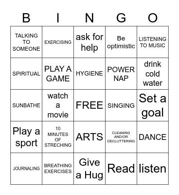 GOT COPING SKILLS? Bingo Card