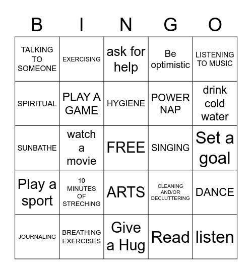 GOT COPING SKILLS? Bingo Card