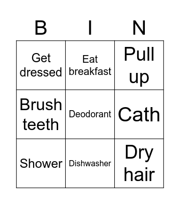 Wednesday Bingo Card