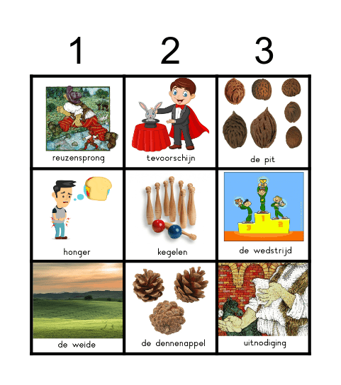 de kleine reus Bingo Card