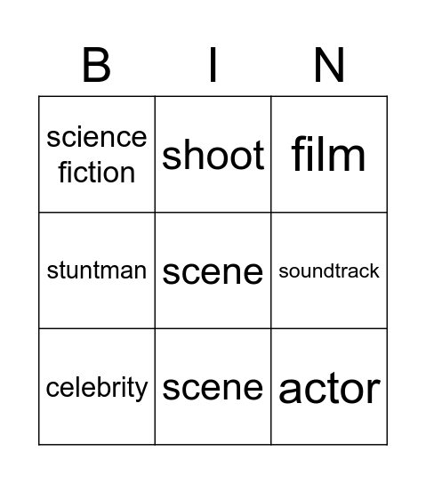 Movies & More! Bingo Card