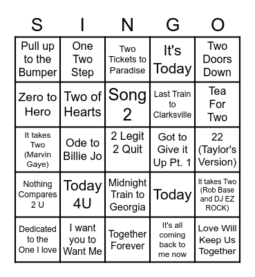 Two's Day! Bingo Card