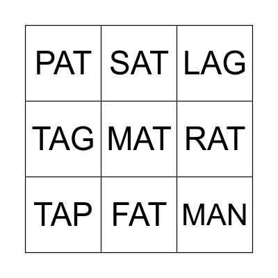 I CAN READ Bingo Card