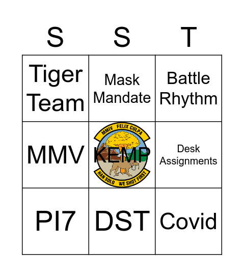 SST Bingo Card