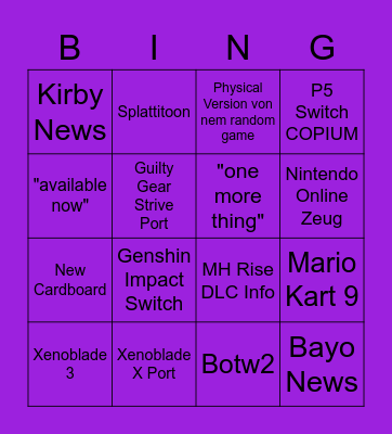 Direct Bingo Card