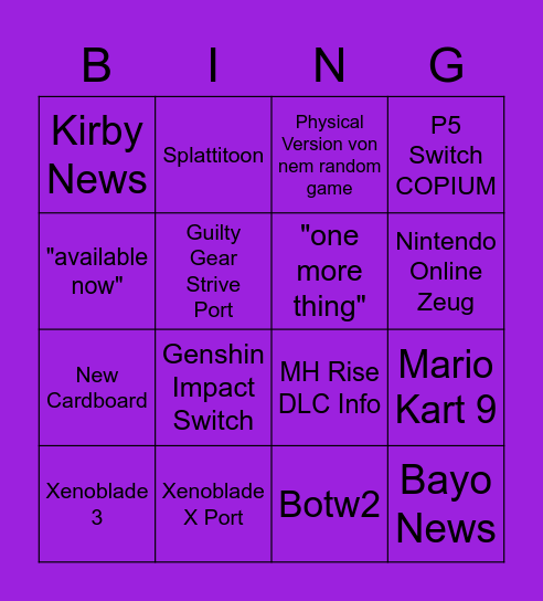 Direct Bingo Card