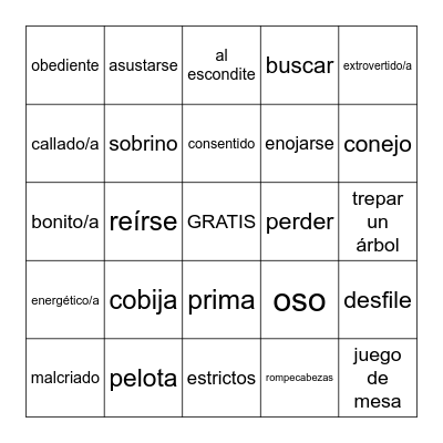 SP2H- Loteria de ESCUCHAR Bingo Card