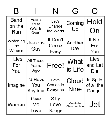 Klassic Beatle(s) Apart Bingo Card