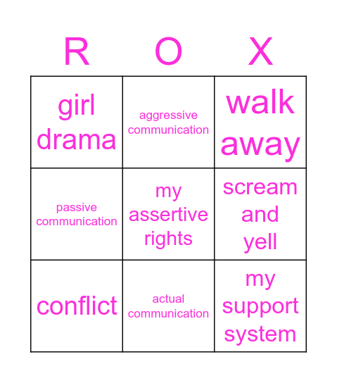 ROX BINGO Card