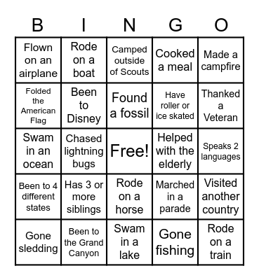 Getting to Know You Bingo Card