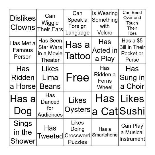 Anderson Reunion #1 Bingo Card