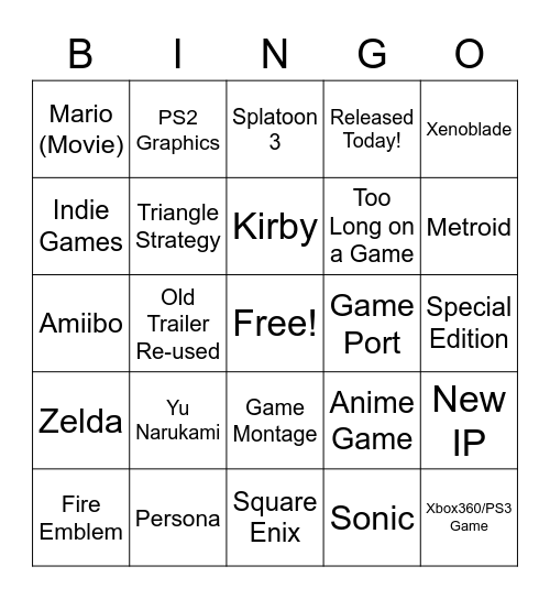 Direct Bingo Card