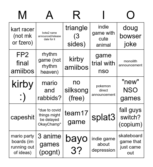 Direct 2/9 Bingo Card