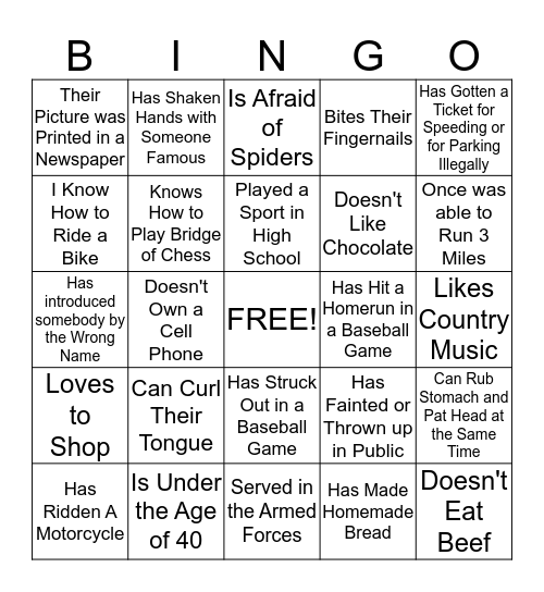 Anderson Reunion #2 Bingo Card