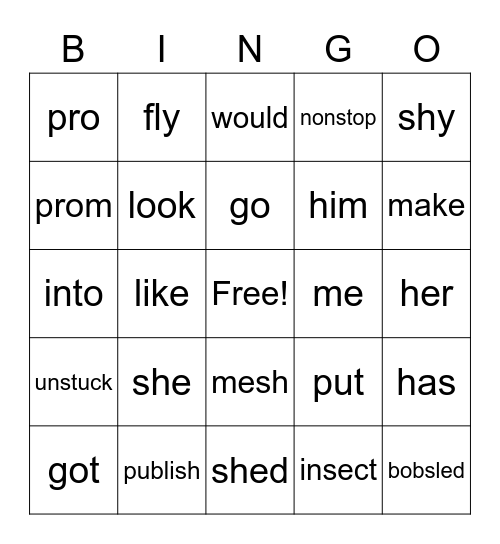 Unit 15 & 16 Bingo Card